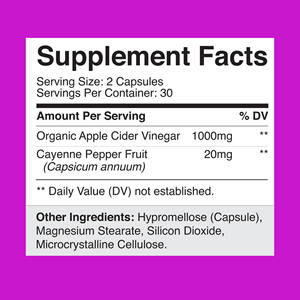 Cápsulas de Vinagre de Sidra de Manzana Orgánico Halal de Alta Calidad para Quemar Grasa, Aumentar la Energía y Controlar el Peso, Venta al Por Mayor - Product Image 4