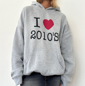 เสื้อฮู้ดโอเวอร์ไซส์ สีเทาล้วน ผ้าฝ้าย 100% เฟรนช์เทอร์รี่ ทรงปกติ ใส่ได้ทั้งชายและหญิง สไตล์สตรีทแวร์สำหรับฤดูใบไม้ร่วง - Product Image 3