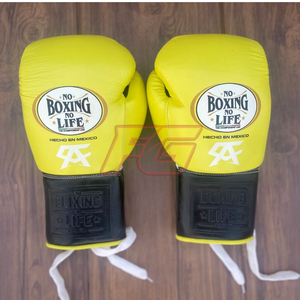 No Boxing No Life Guantes de Boxeo Profesionales de Cuero Vacuno con Cordones, Acolchado Grueso de 4 Capas, Protección Completa para los Dedos, Absorción de Humedad - Product Image 2