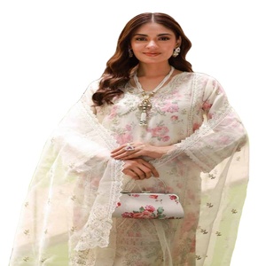 Diseñadores paquistaníes para mujer DR Haris Vol ELAF Organza bordado Trajes de tres piezas Ropa de fiesta Vestidos Panjabi - Product Image 1