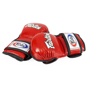Guantes de Combate Profesionales Fairtex MMA de Medio Dedo, Color Rojo, Cuero Genuino, para Entrenamiento de Muay Thai, Boxeo y Grappling - Product Image 4