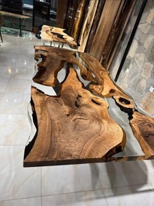 Wholesale Custom Live Edge Hardwood <b>Epoxy</b> Resin River <b>Table</b> Premium Handmade Wooden Dining Furniture for Hotel Office - Product Image 1
