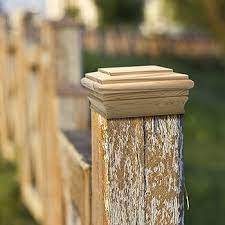 Tapa de poste piramidal de madera para postes de cerca y terraza, acabado antiguo, diseño contemporáneo, cubierta duradera para postes de exterior, hogar y jardín - Product Image 5