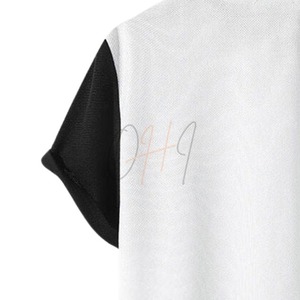 เสื้อยืดผู้ชายพิมพ์ลายดิจิตอลสีตัดกันที่แขนเสื้อ พร้อมโลโก้แบรนด์ ผ้าฝ้าย 100% ระบายอากาศได้ดี ทรงโอเวอร์ไซส์ - Product Image 6