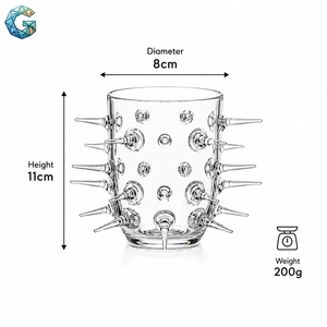 <b>Clear</b> Spiked Luxury Cocktail Glass 200ml for Wine Beer & -Modern Design for Parties & Weddings - Product Image 1