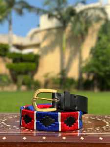 Ceinture Polo Homme Personnalisée en Cuir Véritable Faite à la Main, Ceinture Gaucho Brodé en Cuir Pleine Fleur, Vente en Gros Direct Usine Sacs & Étuis LPB-0059 - Product Image 5