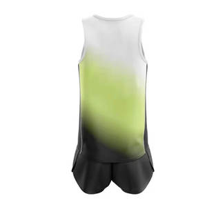 Uniforme de Running sin Mangas para Mujer con Degradado de Color y Pantalones Cortos, Conjunto Deportivo Transpirable de Poliéster para Todas las Temporadas, Ropa Deportiva para Adultos - Product Image 5