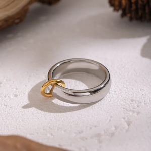 Anillo Circular Electrochapado de Acero Inoxidable 304 con Recubrimiento PVD de Oro Real de 14K, Anillos de Joyería de Moda Resistentes al Deslustre - Product Image 3