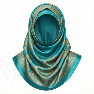 Pañuelo Hijab Cuadrado con Estampado Floral, Nuevo Pañuelo de Seda Sintética, Pañuelo para el Cuello, Accesorio para el Cabello de Mujer, Suave, Transpirable y a la Moda para las 4 Estaciones - Product Image 6