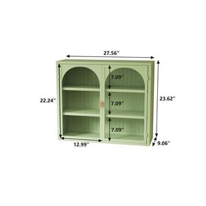 27.56 \ "moderno armadietto a parete in vetro a due porte con motivo intrecciato a tre livelli per ingresso sala da pranzo armadio a muro - Product Image 3