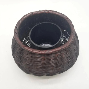 Cesta de bambú japonesa vintage vietnamita tejida a mano para ikebana con inserto de bambú, florero para arreglos florales, proveedor y fabricante - Product Image 4