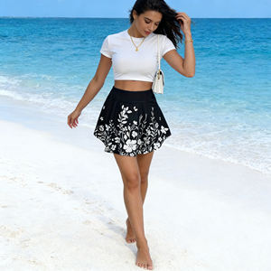Hot sale on Temu Women's Trendy Floral Print A-line Mini <b>Skirt</b> High Waist Pleated Swing Skater <b>Skirt</b> <b>for</b> <b>Summer</b> Beach Daily Wear - Product Image 1