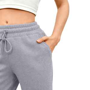 Pantalon de jogging décontracté pour femme, coupe large, taille haute, avec cordon de serrage, couleur unie, ample, longueur intégrale, en coton tricoté, pour l'automne - Product Image 6