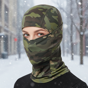 Cagoule de ski intégrale camouflage personnalisée à un trou pour l'extérieur, pour vélo et <span class=keywords><strong>moto</strong></span>, avec logo par transfert thermique – Vente en gros - Product Image 4