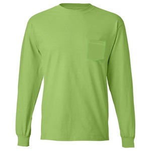 T-shirt personnalisé à manches longues pour homme avec poche, en coton premium, col rond, décontracté, pour le travail, OEM ODM, vente en gros de vêtements - Product Image 1