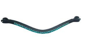 Fronture de cheval en cuir de qualité supérieure avec design incurvé et strass, accessoire pour bride de cheval - Product Image 2