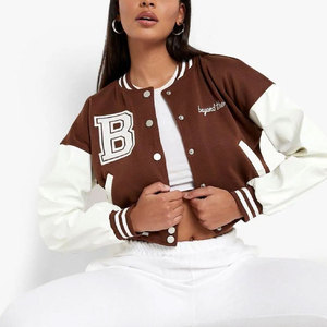 Chaqueta universitaria al por mayor para mujer, logotipo personalizado del fabricante, alta calidad, 100% lana, poliéster, diseños personalizables. - Product Image 1