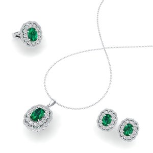 REYES Fabricante de Conjuntos de Joyería de Plata de Ley 925 con Moissanita para Mujer, Aretes y Collar con Gema de Rubí Ovalada de 9.91Ct - Product Image 3
