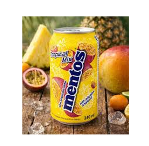 เครื่องดื่มอัดลมเมนทูส รสผลไม้รวม ทรอปิคอล มิกซ์ สับปะรดและเสาวรส แท้ 24x340 มล. กระป๋อง มีชิ้นเยลลี่ จำหน่ายส่ง ปริมาณมาก - Product Image 4