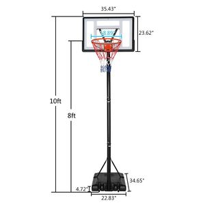 Canestri da Basket Regolabili in Altezza per Esterni 7-10 Piedi con Tabellone in Vetro Temperato e Telaio in Acciaio per Adulti e Adolescenti - Product Image 6
