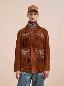High Quality Western Fringe <b>Suede</b> Leather <b>Jacket</b> Vintage Cowboy Style Fashion <b>Jacket</b> Supplier Wholesale - Product Image 3
