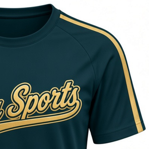 Maillot de sport vert foncé et or à manches courtes pour équipes sportives – Haut d'uniforme de performance athlétique pour l'entraînement et les matchs - Product Image 5