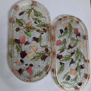 Beautiful Designer Eco-Friendly Hand-painted Traditional <b>Epoxy</b> Resin Serving Tray Home Decoration Dining <b>Table</b> Export Price New - Product Image 2
