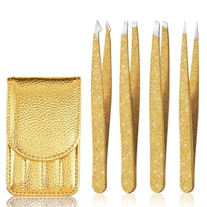 Pinzas Profesionales de Acero Inoxidable para Cejas, Diseño Inclinado, Colores Personalizados, Ligeras y Duraderas - Product Image 1