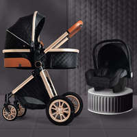 Poussette 3 en 1 pliable avec siège auto et landau pour bébé