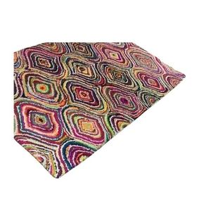 Geometric Pattern Area <b>Rug</b> Rectangle Bohemian Style Hand Tufted Wool Acrylic Plush Thick <b>Non</b> <b>Slip</b> Rubber Backing Living Room Use - Product Image 1
