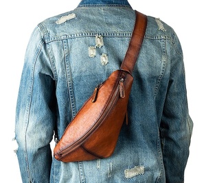 Sac bandoulière vintage en cuir véritable pour homme, dernier design, disponible en toutes tailles, sac de poitrine, sac à bandoulière, vente en gros - Product Image 2