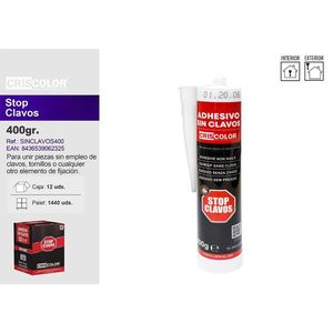 Criscolor Stop Clavos 400gr Adesivo Senza Chiodi per Interni ed Esterni Impermeabile - Product Image 1