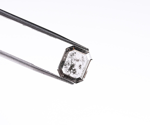 Diamante de laboratorio con corte esmeralda de 1.30 ct, estilo sal y pimienta, corte excelente, para joyería, estilo rústico, diamantes negros, diamante sal y pimienta - Product Image 3