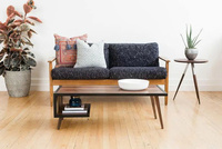 Table basse en bois moderne, design mid-century, étagère de rangement, meubles de salon