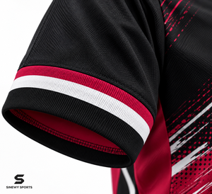 SINEWY SPORTS Conjunto de Camiseta de Fútbol para Hombre, Negro y Rojo Degradado, Sublimada, Manga Corta, Absorbe la Humedad, Ajuste Atlético, para Adultos - Product Image 5