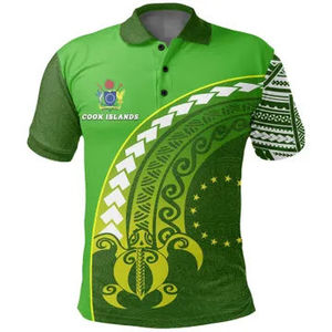 เสื้อโปโลแขนสั้นลำลองกัวม แบบกำหนดเอง ลายเกาะค็อก เสื้อโปโลผู้ชาย พิมพ์ลาย 3 มิติ สไตล์โพลีนีเซียน ผลิตจากโรงงาน - Product Image 3