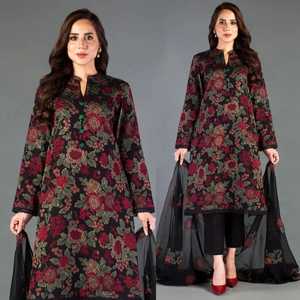 Shalwar Kameez de Chifón Estampado de Alta Calidad para Mujer, 3 Piezas, Varios Colores y Tallas para Fiestas, Precio Bajo - Product Image 4