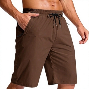 Shorts de sport pour hommes en polyester et élasthanne à séchage rapide et réfléchissants, avec poches latérales zippées, pour la remise en forme, le golf et la salle de sport - Product Image 2
