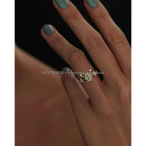 Anillos de Diamantes de Lujo de Oro de 14K con Certificación IGI para Bodas y Fiestas, Artesanía Brillante de Precisión - Product Image 4