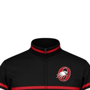 Men Black <b>Red</b> Hockey Activewear Jacket Polyester Sports Jacket Athletic Training Wear Team Apparel Outdoor Game Performance - Product Image 6