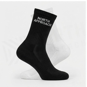 Chaussettes North Approach pour adultes, noires et blanches, respirantes, tricotées, à motif lettres, pour usage quotidien décontracté - Product Image 3