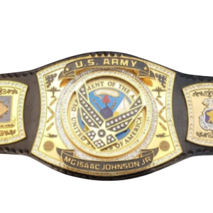 Cinturón de Campeón del Departamento de Defensa de la Marina de los Estados Unidos con Diseño en Dorado y Negro y McIsaac Johnson Jr. Placa de Identificación - Product Image 5