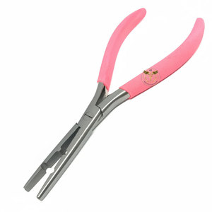 Hair Extension Pliers with Loop <b>Needle</b> <b>Threader</b> Set Stainless Steel Micro Ring Beads Application & Removal Tool Kit Pink Handle - Product Image 4