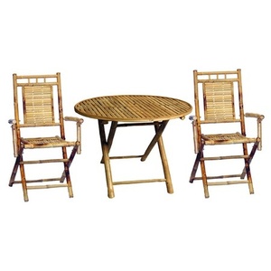 Foldable Outdoor Bamboo <b>Sofa</b> Set Natural Boho Style Garden Set Bamboo Chairs and <b>Table</b> Patio Decor for Beach Resort - Product Image 3
