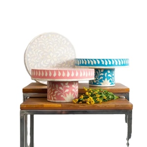 Base para Pastel Decorada con Incrustaciones de Hueso, Hecha a Mano, Moderna, para Mesa de Boda, Exhibición Elegante de Postres para Cumpleaños y Ocasiones Festivas - Product Image 6