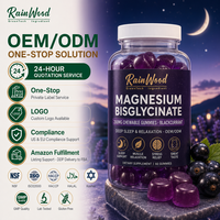 Gummies à croquer au bisglycinate de magnésium pur GMP 200 mg, saveur cassis, supplément pour le sommeil, marque privée OEM