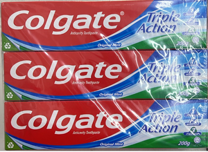Pasta de dientes blanqueadora Colgate Triple Action 175g x3, stock de Hong Kong, anticaries, blanqueamiento, aliento fresco - Product Image 2