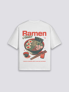 T-shirt Ramen Japonais Respirant en Coton Pur Lavable en Machine pour l'Été – Marque Tendance à Manches Courtes - Product Image 4