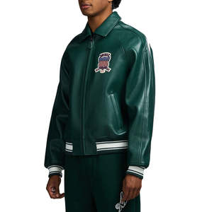 Avirex <b>Men's</b> <b>Leather</b> <b>Jackets</b> Casual Vintage Street Style Bomber <b>Jacket</b> Front Logo Standard Zipper Closure Winter Avirex <b>Jackets</b> - Product Image 4