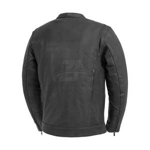 Veste de moto en cuir au design classique, prix de gros d'usine, veste de motard pour homme de haute qualité - Product Image 2